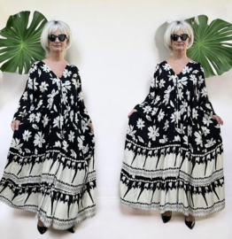 Vincenzo Allocca oversized viscose  BOHO A-lijn jurk apart