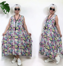 AKH oversized viscose  A-lijn  jurk/tuniek apart/niet doorschijnend