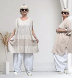 ITALIA MODA  linnen/katoen set  A-lijn blazer + tuniek/in meerdere kleuren