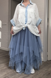 S.Woman oversized katoen blouse/hemd met kant