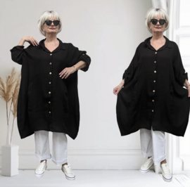 Moonshine linnen A-lijn jurk/hemd/tuniek met knoopsluiting  apart/in meerdere kleuren