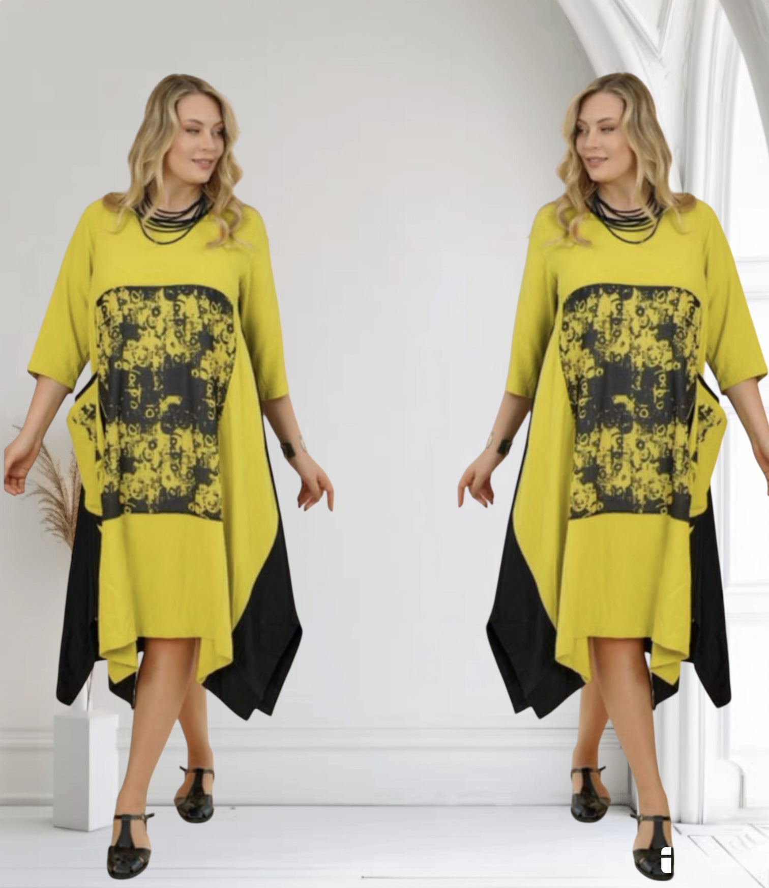 Zedd Plus viscose  A-lijn jurk