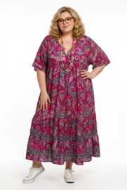 UNIDIVA viscose/zijde  A-lijn zomer jurk apart