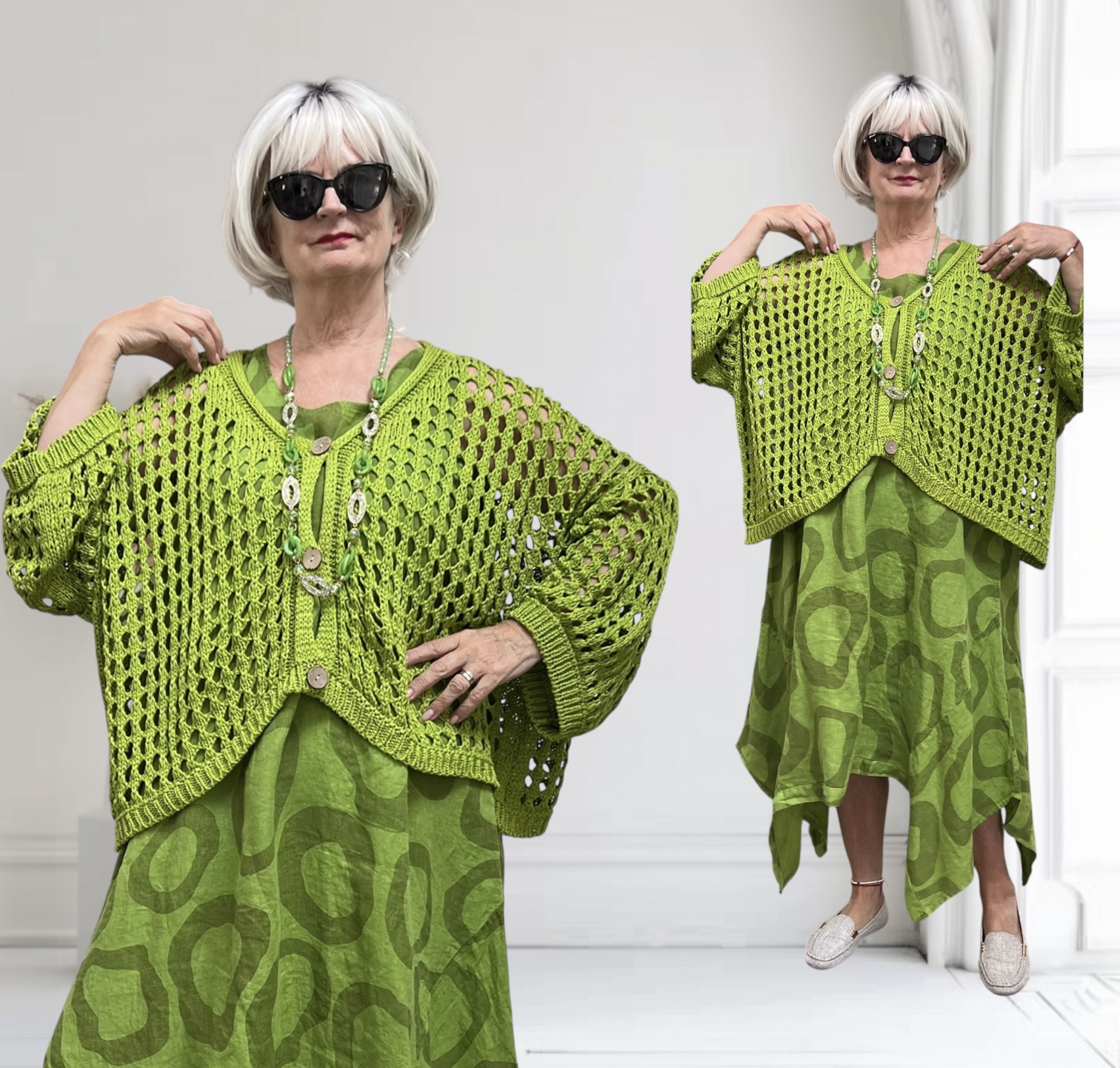 ITALIA MODA  oversized  katoen gebreide vest /in meerdere kleuren