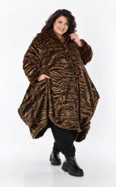 AKH oversized winterjas in ballonvorm van zware bontkwaliteit gevoerd