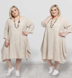 Moonshine katoen A-lijn jurk beige