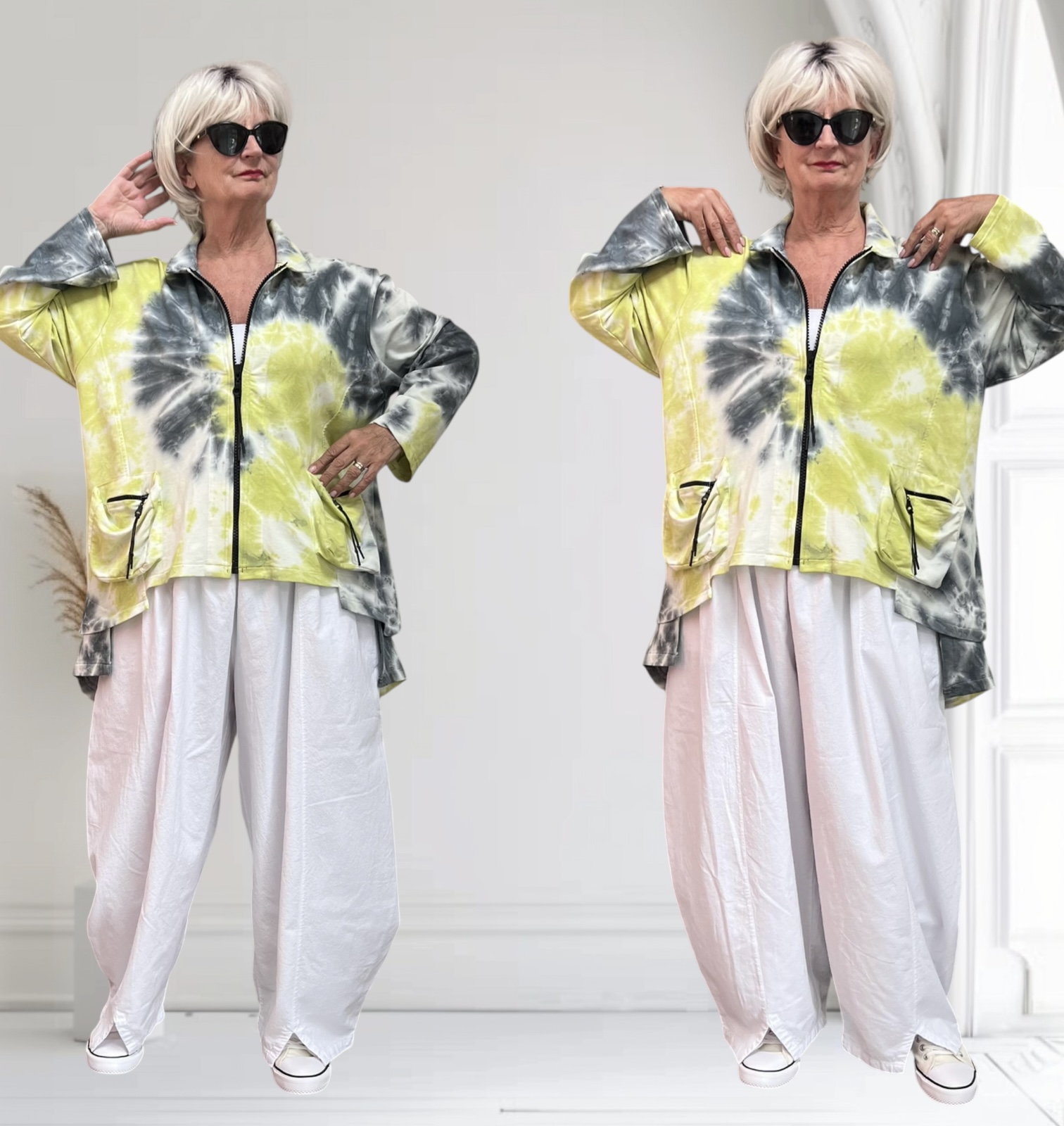 Zedd Plus de modieuze kleuring viscose A-lijn blazer/vest stretch