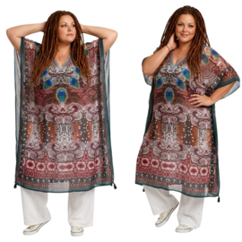ONE OF A KIND  viscose zomer poncho/tuniek ( extra groot)