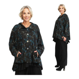 AKH oversized viscose A-lijn korte tussenjas /blazer stretch