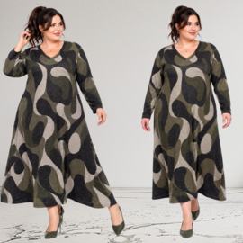 ITALIA MODA viscose mix A-lijn wijde jurk met zakken /stretch