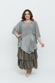 Moonshine linnen/viscose A-lijn tuniek met kant / in meerdere kleuren