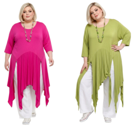 Moonshine viscose tricot A-lijn tuniek stretch apart /in meerdere kleuren