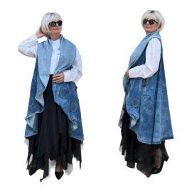 Vincenzo Allocca oversized jeans mouwloze blazer/vest apart/stretch