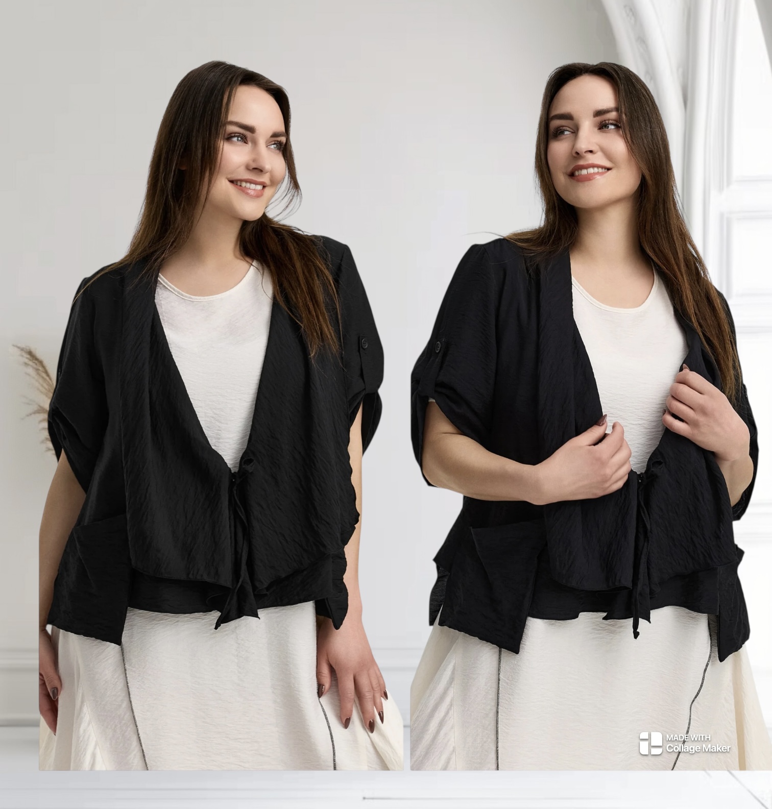 KEKOO design viscose korte blazer/vest