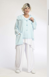 AKH viscose/linnen  A-lijn korte blazer met zakken apart
