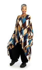 AKH viscose asymmetrisch oversized A-lijn tuniek/top met zakken apart stretch