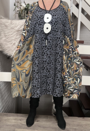 Joulie Collection oversized viscose A-lijn jurk met zakken apart (extra groot)