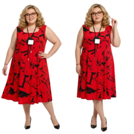 New Jersey viscose A-lijn jurk stretch