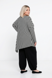 FUNKY Diva oversized viscose A-lijn tuniek zwart/wit / stretch