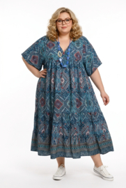 UNIDIVA viscose/zijde  A-lijn zomer jurk apart