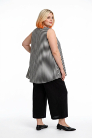 ITALIA Moda oversized viscose A-lijn tuniek stretch zwart/wit