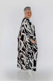 AKH oversized viscose ballon jurk apart/ stretch/ zwart/wit