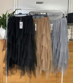 Moonshine de modieuze kleuring oversized tule rok gevoerd /in meerdere kleuren