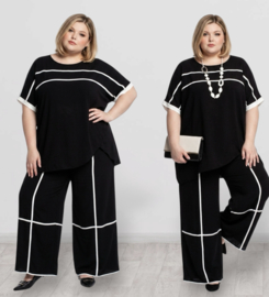 ITALIA MODA oversized viscose mix tuniek + broek stretch