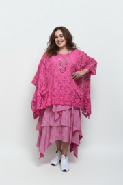 Moonshine oversized de modieuze kleuring  katoen KANTEN top apart stretch /in meerdere kleuren