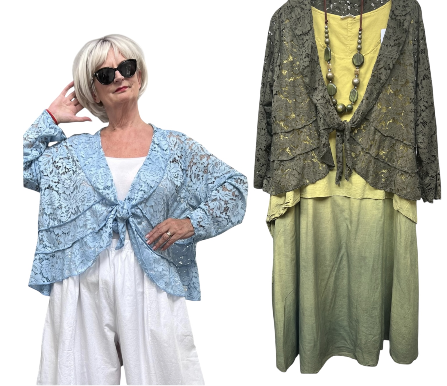 ITALIA  oversized kanten korte vest  stretch/in meerdere kleuren