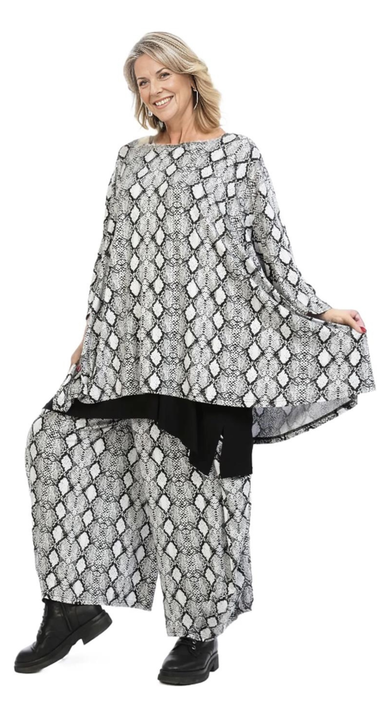 AKH oversized viscose A-lijn top/tuniek/apart/stretch