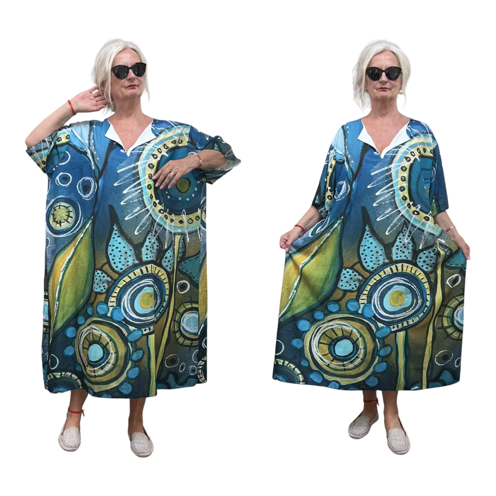 ITALIA MODA oversized visccose zomer jurk apart
