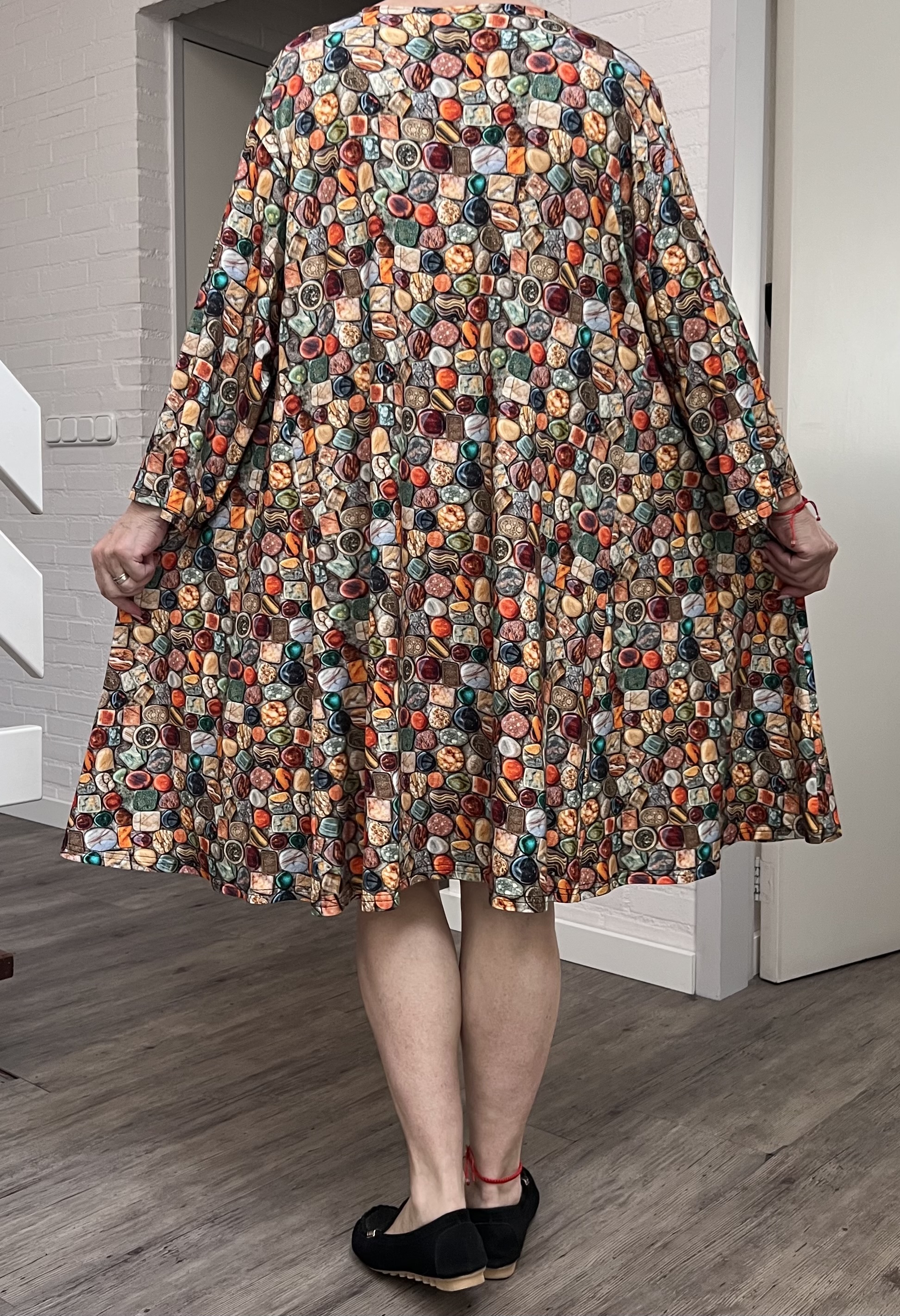 New Jersey oversized viscose A-lijn jurk/tuniek met korte rits / stretch