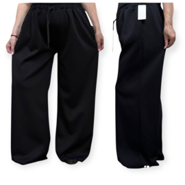ITALIA  winter viscose broek apart/ veel stretch/ zwart