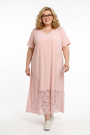 ITALIA MODA viscose  mix A-lijn jurk met kant stretch /in meerdere kleuren