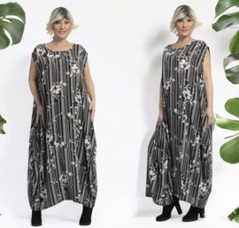 AKH oversized chique viscose  A-lijn  jurk apart/niet doorschijnend