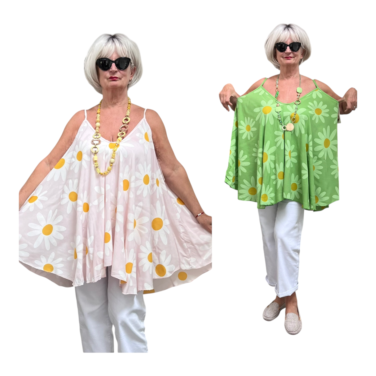ITALIA oversized viscose A-lijn zomer top/in meerdere kleuren