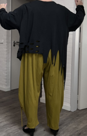 Moonshine oversized  katoen A-lijn top apart stretch zwart