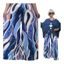 ITALY Mode jersey viscose  wijde broek apart /zeer rekbaar