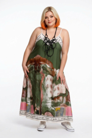 ITALIA Moda oversized viscose /zijde A-lijn zomer jurk