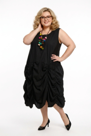 Moonshine katoen A-lijn jurk stretch/zwart