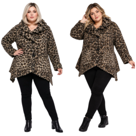Vincenzo Allocca oversized wolmix korte jas apart/stretch