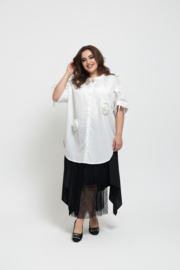 Moonshine oversized katoen blouse apart met boemen /in meerdere kleuren