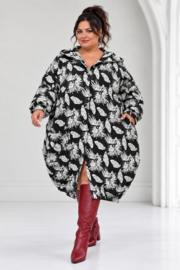 Naveed  oversized viscose jersey ballon blazer/vest  stretch/zwart/wit