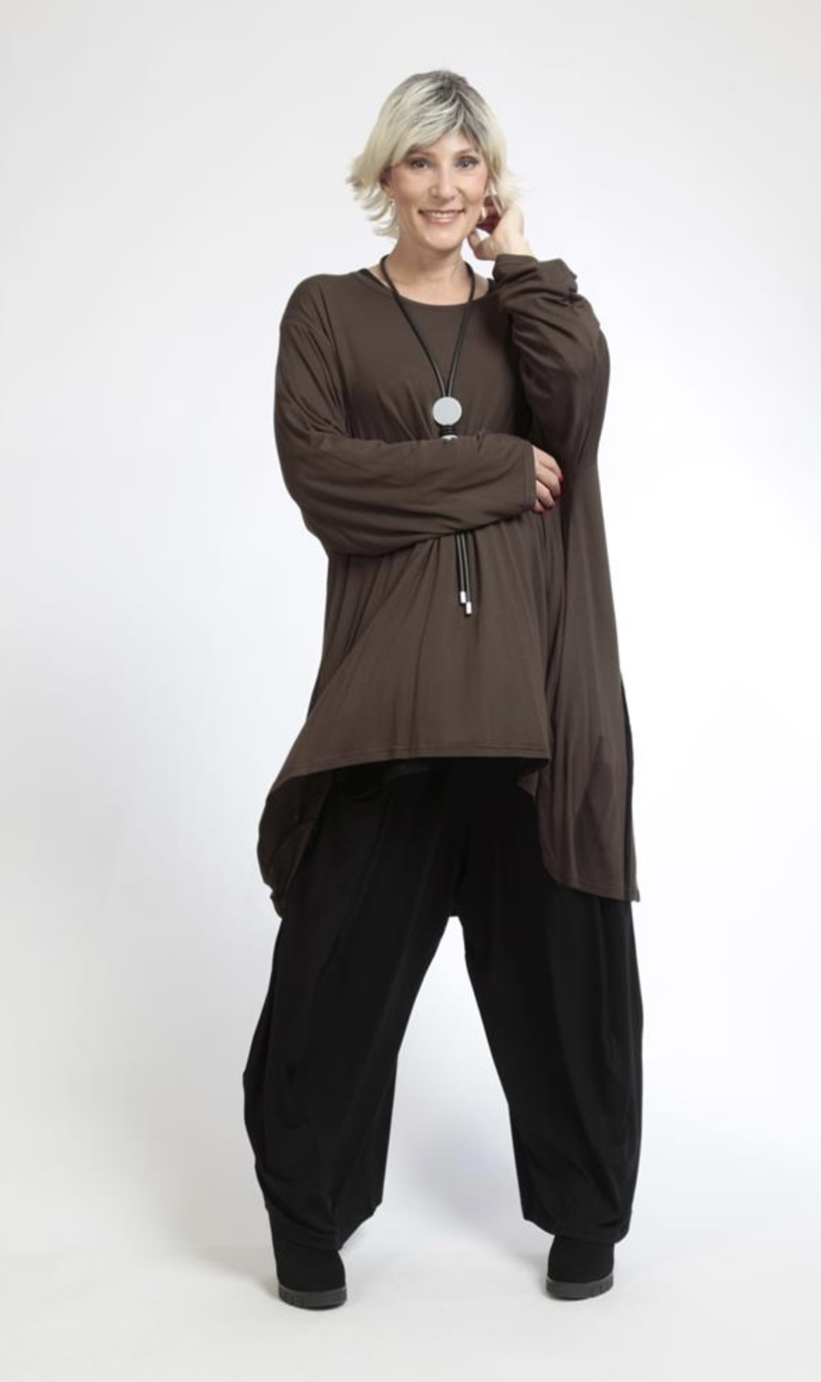 AKH oversized viscose tricot  A-lijn tuniek apart stretch