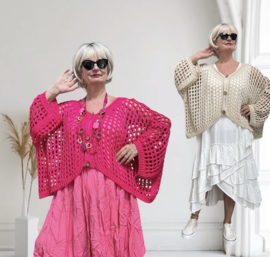 ITALIA MODA  oversized  katoen gebreide vest /in meerdere kleuren