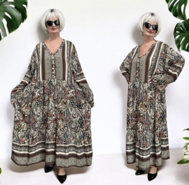 Sissi BOHO oversized A-lijn viscose jurk apart