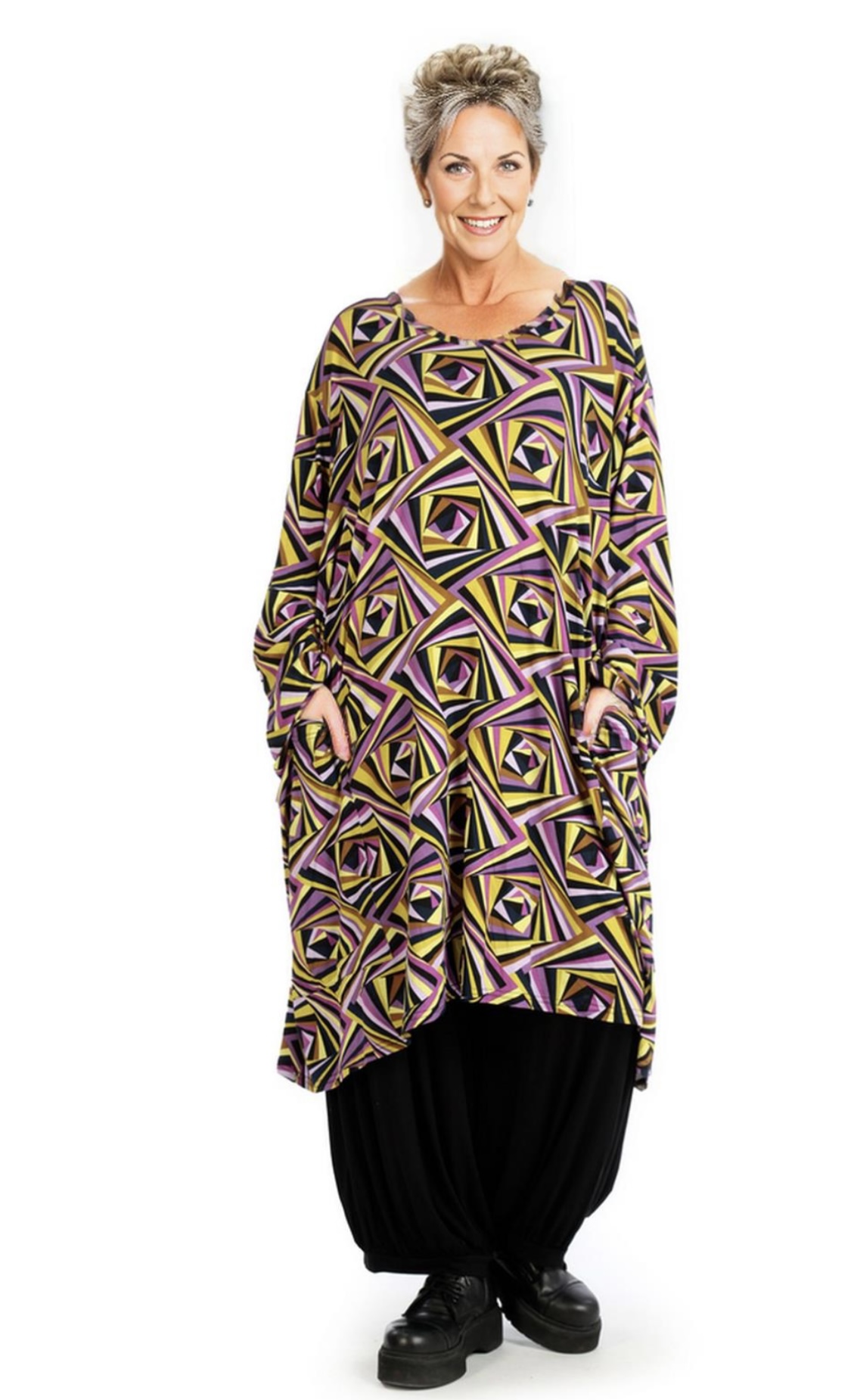 AKH oversized viscose tricot  A-lijn tuniek  apart stretch