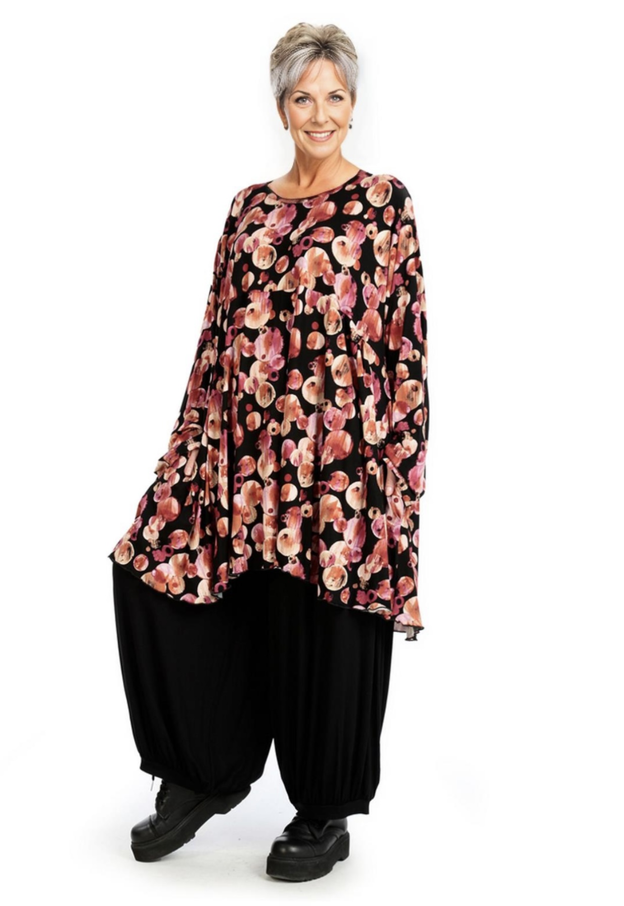 AKH oversized viscose tricot A-lijn tuniek  apart stretch