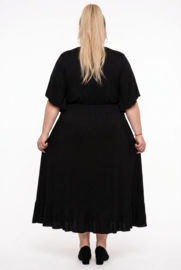 ITALIA MODA viscose tricot A-lijn  jurk zwart/stretch